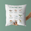 Dinosaur Throw Pillow - Positive Affirmations