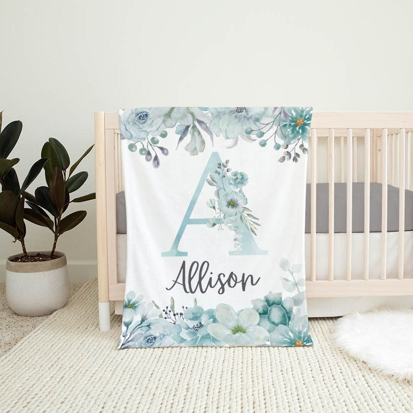 Floral Personalized Blanket for Babies and Kids