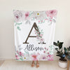 Flowers Personalized Blanket for Babies and Kids