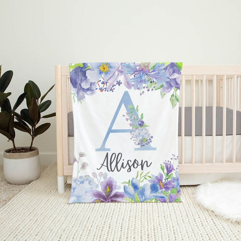 Flowers Personalized Blanket for Babies and Kids