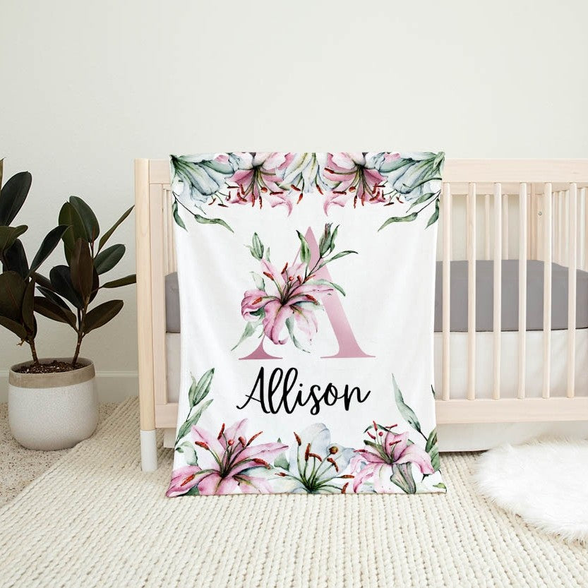 Flowers Personalized Blanket for Babies and Kids