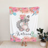 Floral Personalized Blanket for Babies and Kids