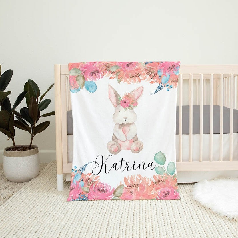 Flower Personalized Blanket for Babies and Kids