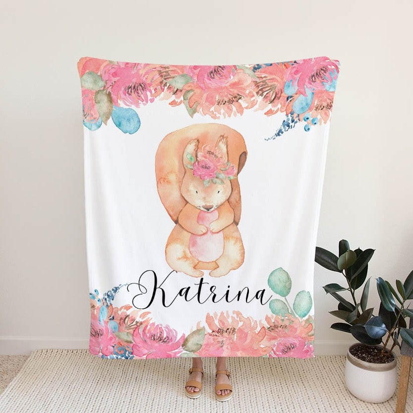 Flower Personalized Blanket for Babies and Kids