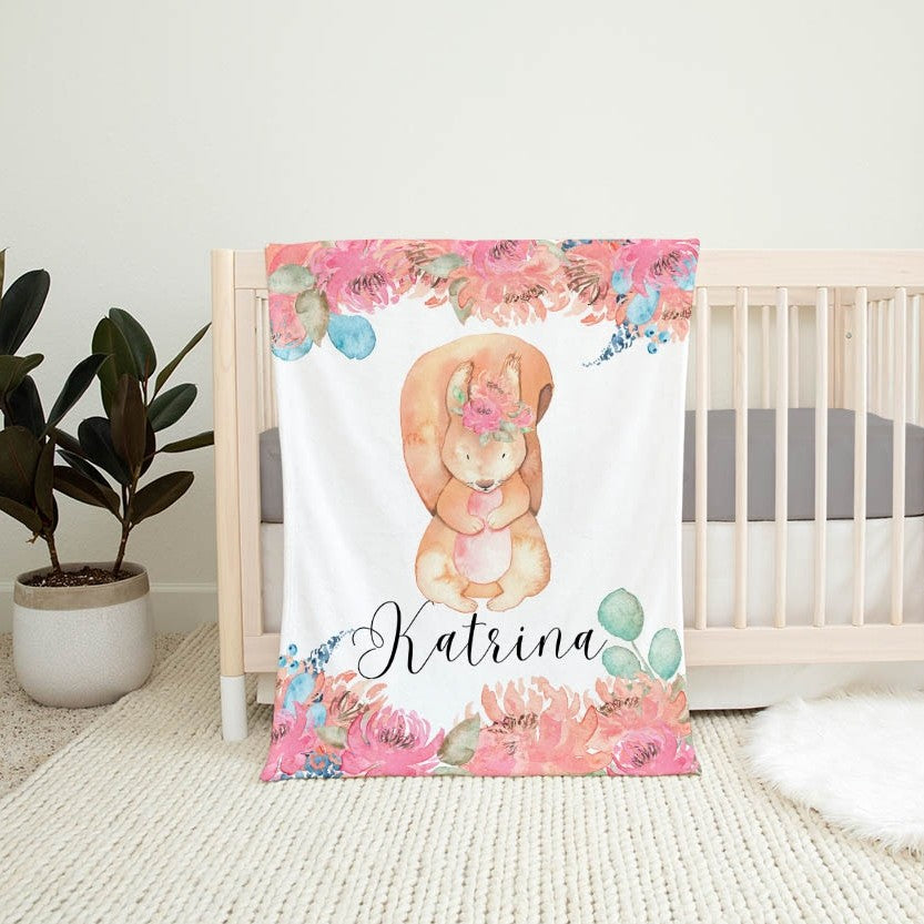 Flower Personalized Blanket for Babies and Kids