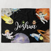 Space Personalized Blanket for Babies and Kids