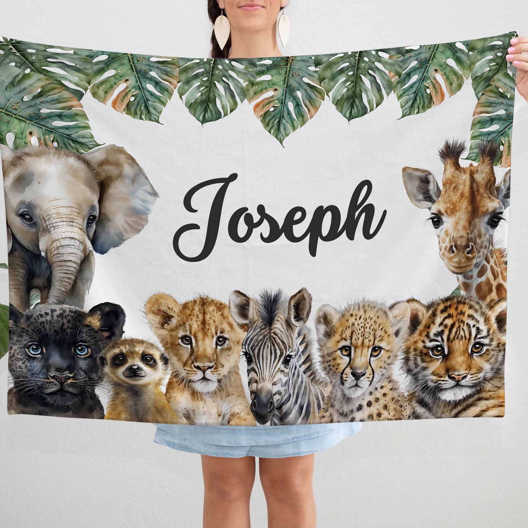 Safari Personalized Blanket for Babies and Kids