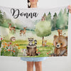 Woodland Personalized Blanket for Babies and Kids