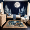 Kids and Nursery Bear Area Rug - Bear’s Moonlit Tales