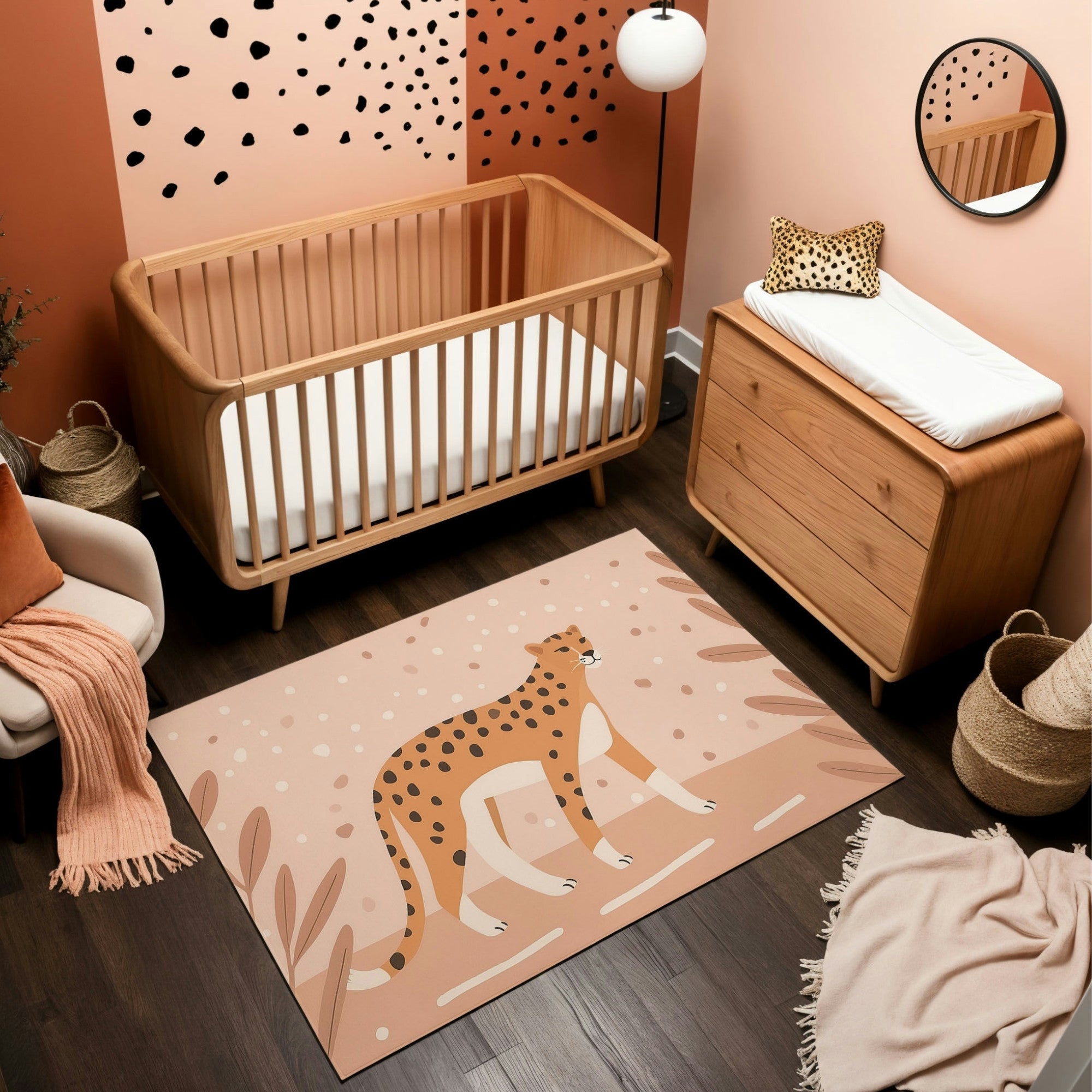 Kids and Nursery Cheetah Area Rug - Dotty Drifter