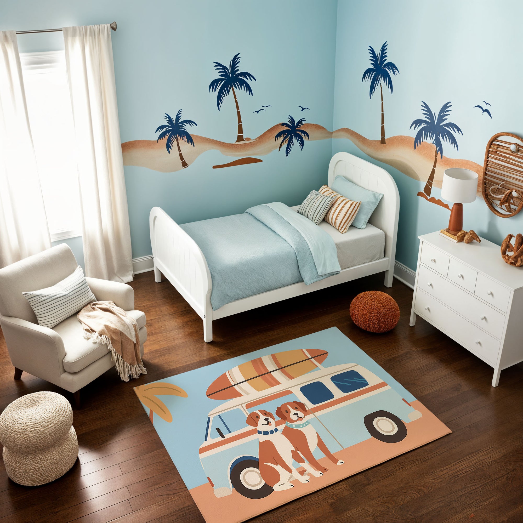 Kids and Nursery Dog Area Rug - Surf's Pup