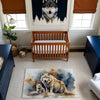 Kids and Nursery Wolf Area Rug - Winter Wolves