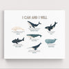 Positive Affirmations Ocean Whales Wall Art