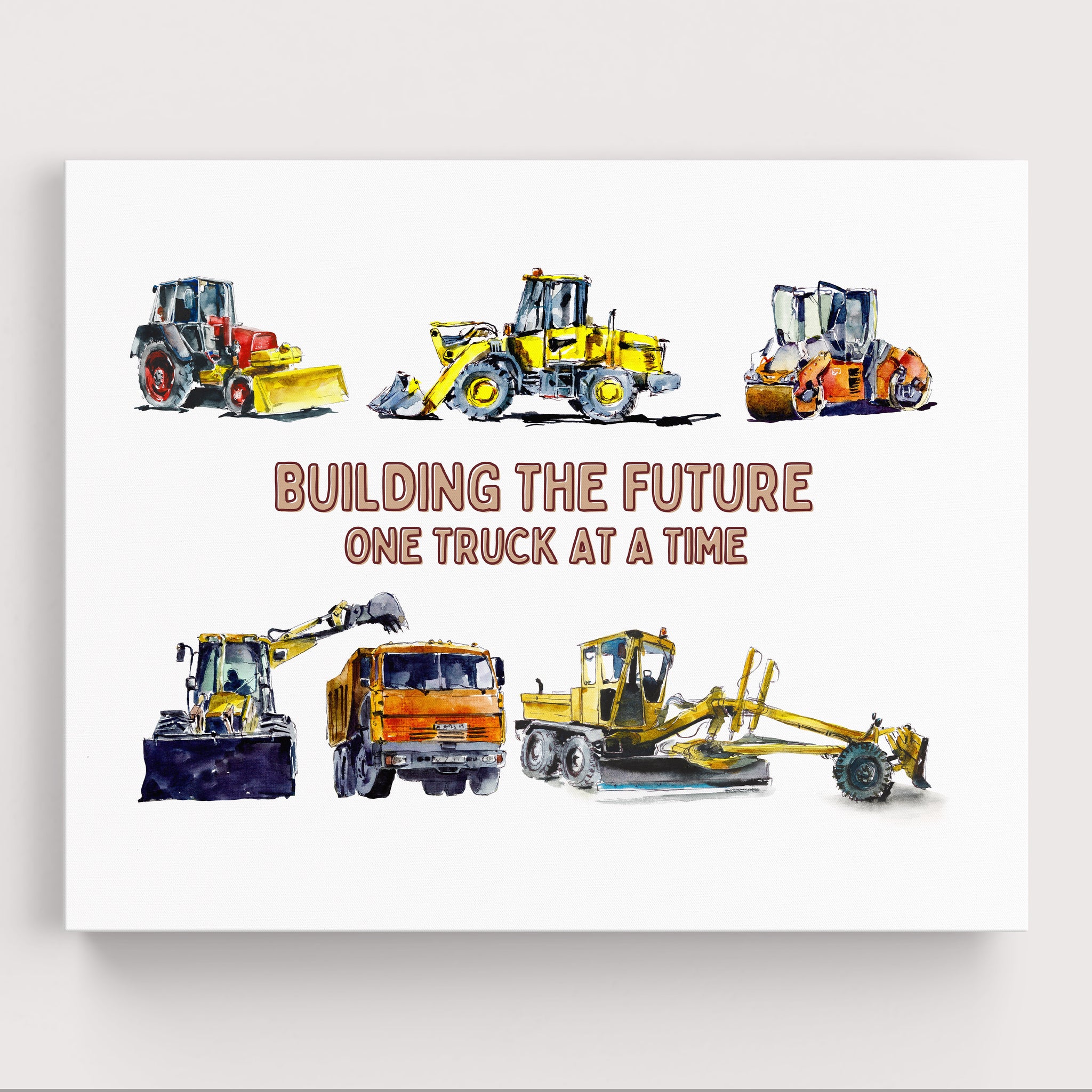 Positive Affirmations Construction Truck Wall Art