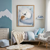 Affectionate Arctic Monster Wall Art for Nursery, Playroom or Kids Bedrooms - Cute Yeti Hug Decor - Dream Guardian