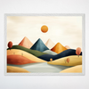 Abstract Mountain Wall Art for Nursery, Playroom or Kids Bedrooms - Minimalist Landscape & Warm Earth Tones Decor - Painted Peaks