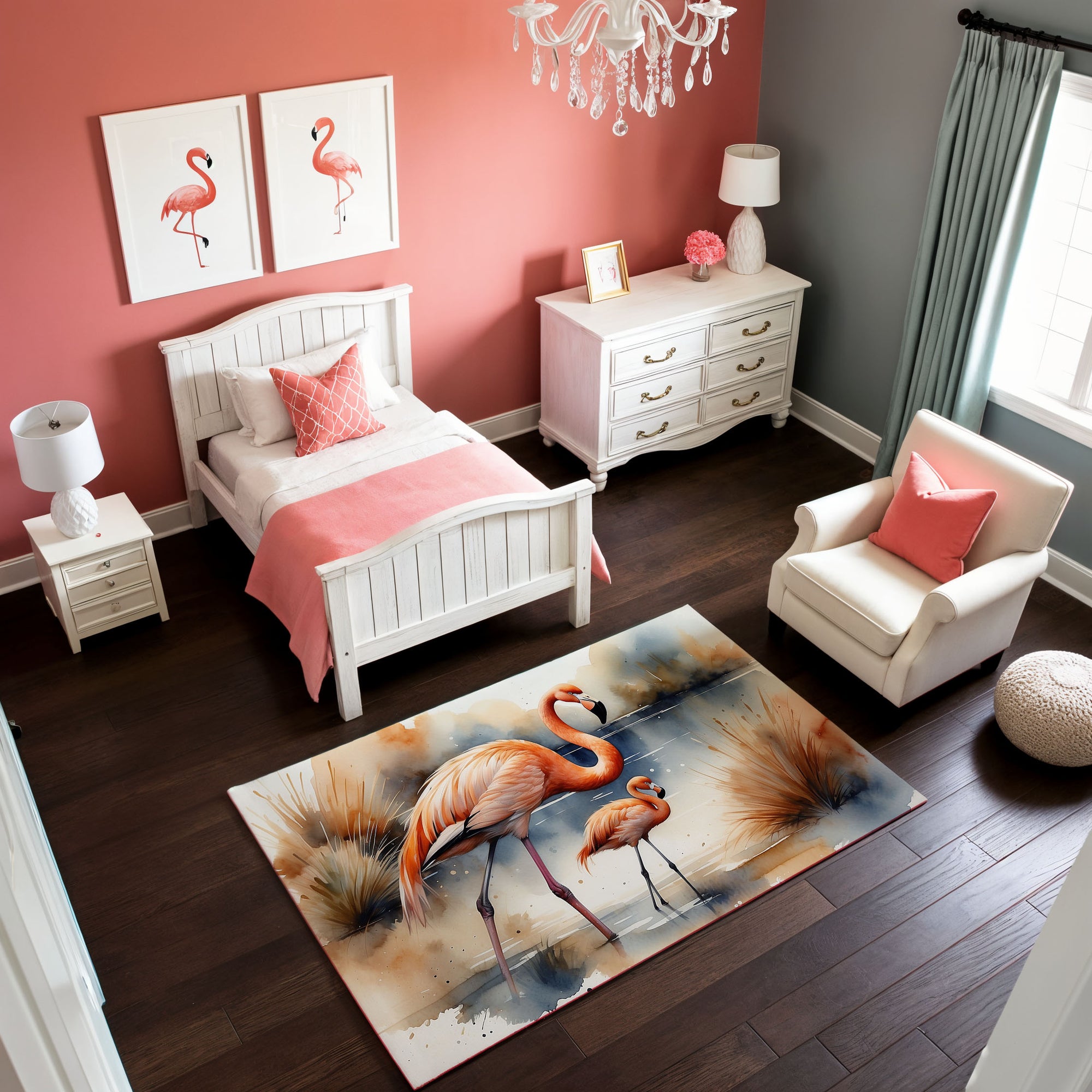 Nursery and Kids Flamingo Rug - Flamingo Fun