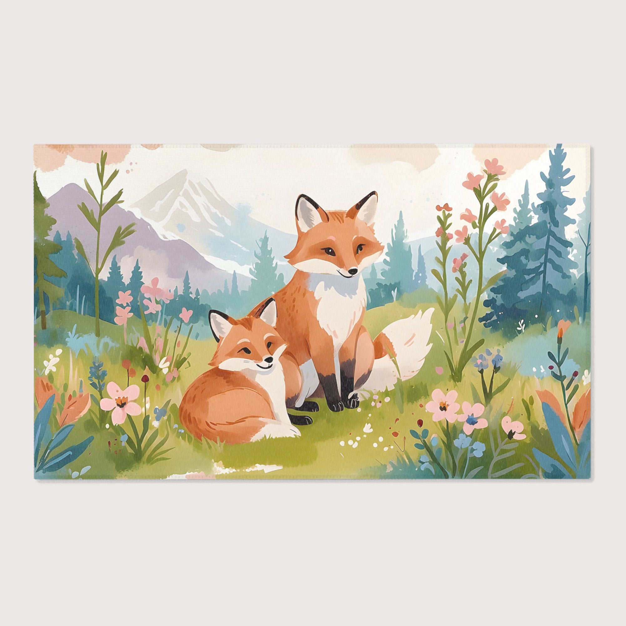 Nursery and Kids Fox Area Rug - Meadow Mischief