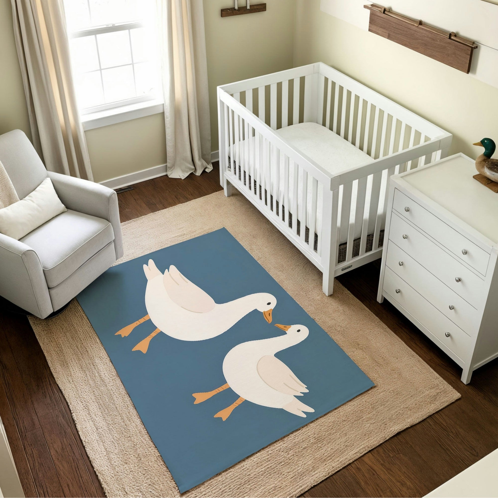 Nursery and Kids Goose Rug - Quack Quack Chat