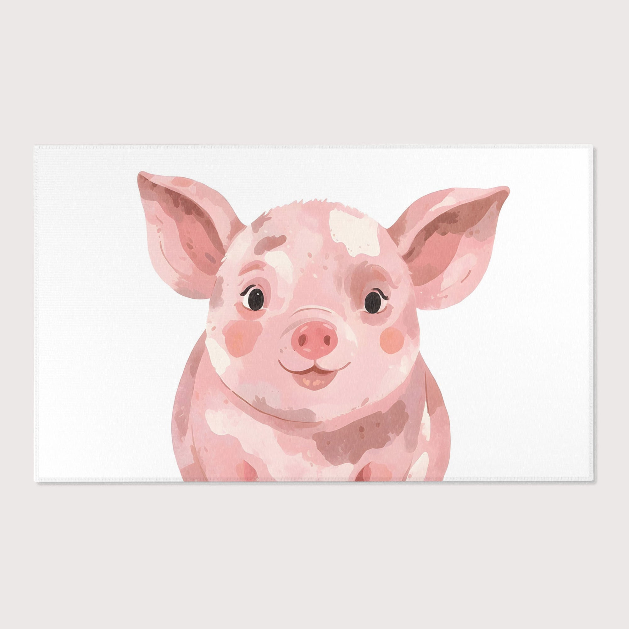 Nursery and Kids Pig Area Rug - Chubby Cheeks