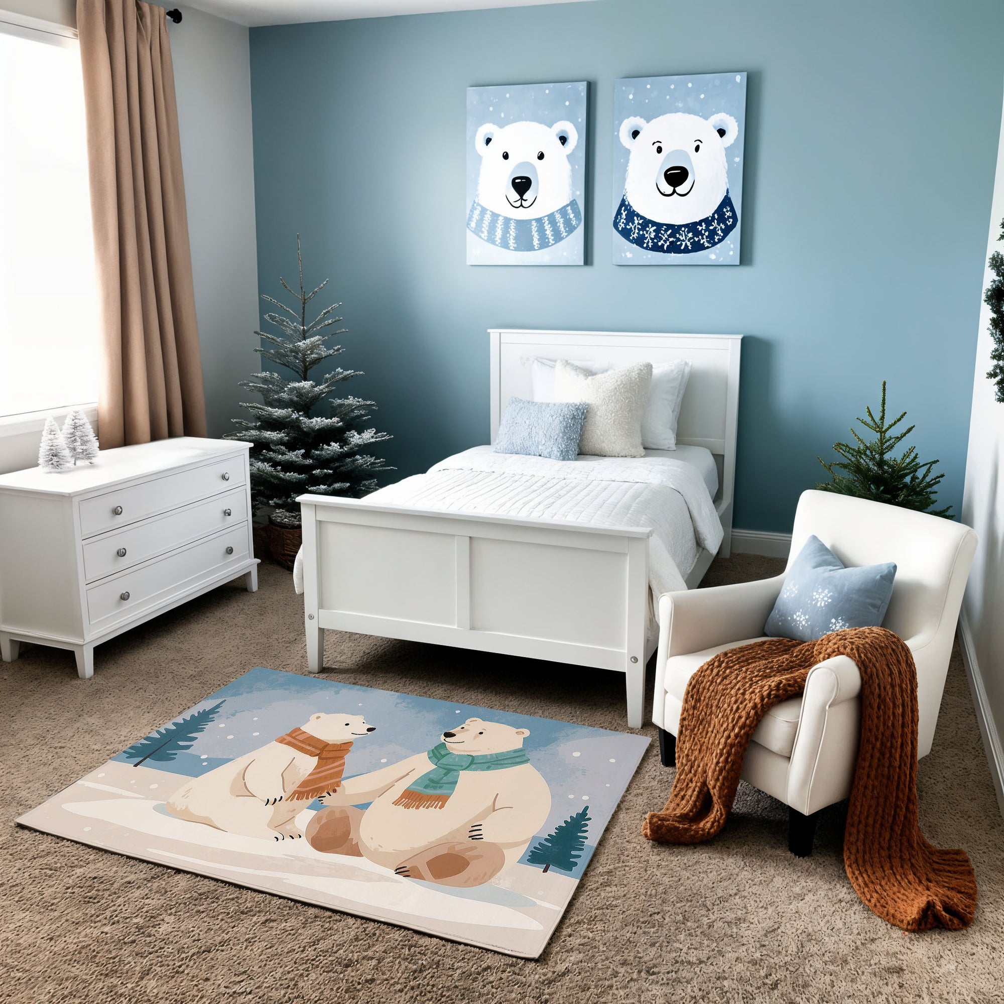 Nursery and Kids Polar Bear Rug - Chilly Companions