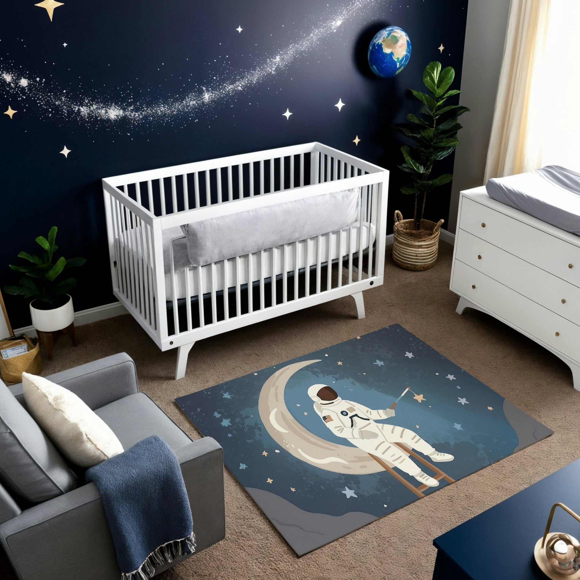 Nursery and Kids Space Rug - Starlight Angler