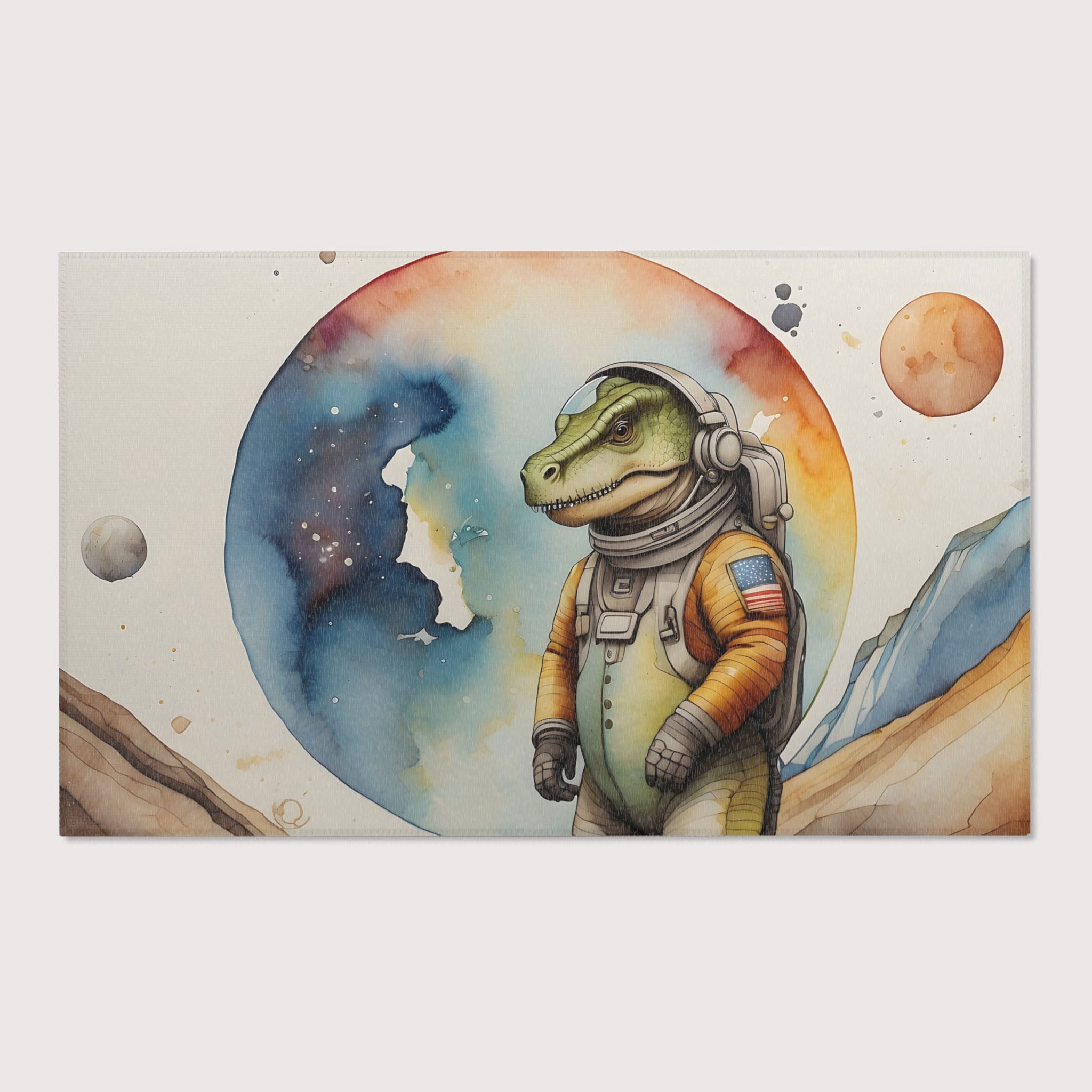 Kids and Nursery Dinosaur Rug - Galactic Rex Explorer