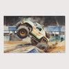 Monster Truck Area Rug for Kids and Nursery Rooms - Mighty Mud Hero