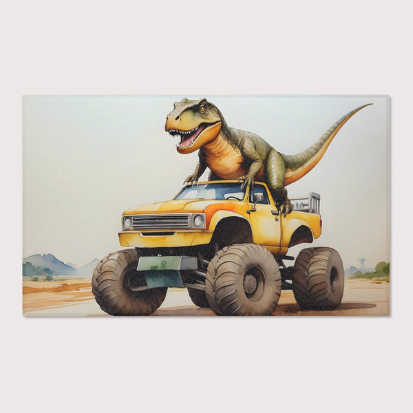 Kids and Nursery Dinosaur Area Rug - Monster Truck Rex