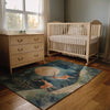 Deer Area Rug for Kids and Nursery Rooms - Twilight Antler Waltz