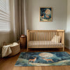 Deer Area Rug for Kids and Nursery Rooms - Twilight Antler Waltz