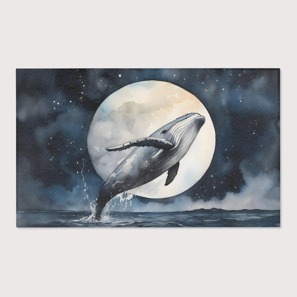 Whale Area Rug for Nursery and Kids Rooms - Midnight Marine Magic