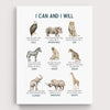 Positive Affirmations Safari Animals Wall Art