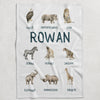 Safari Personalized Blanket for Babies and Kids