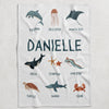 Sea Animals Personalized Blanket for Babies and Kids