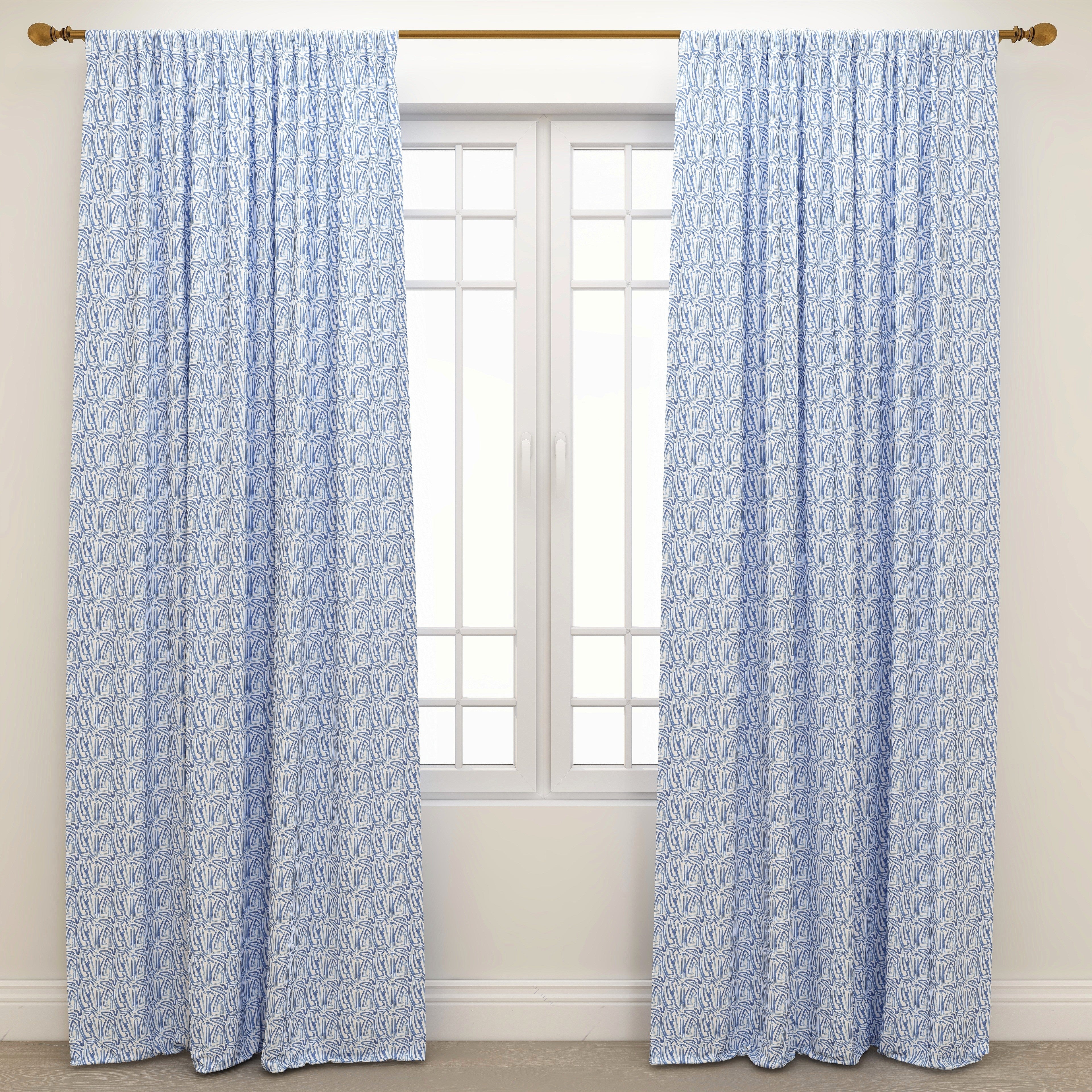 Shiva Commodore Blue Kids Curtains