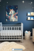 Magical Unicorn Wall Art for Nursery, Playroom or Kids Bedrooms - Enchanted Night Sky Decor - Starry Unicorn