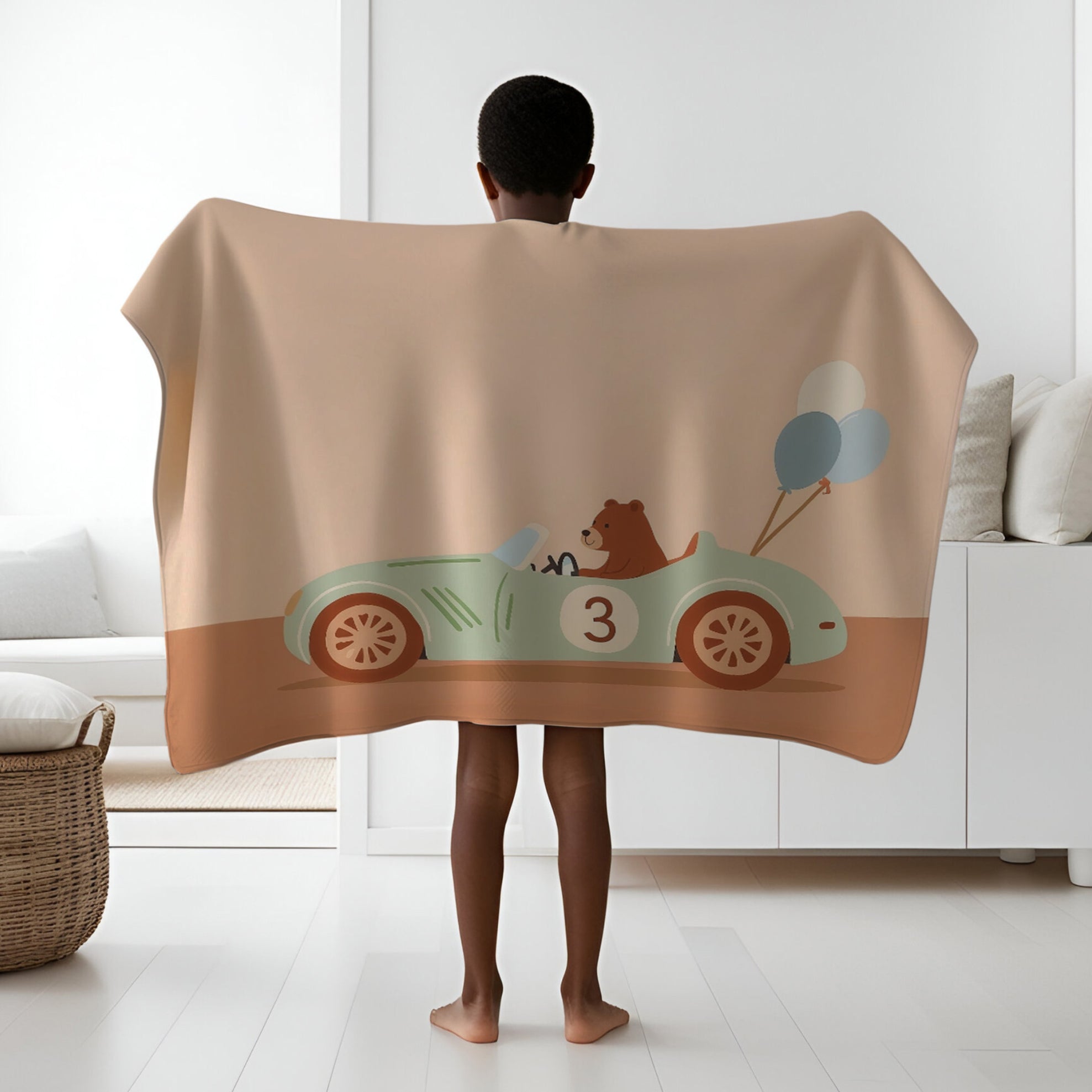 Bear personalized blanket for babies and kids - Beary Fast