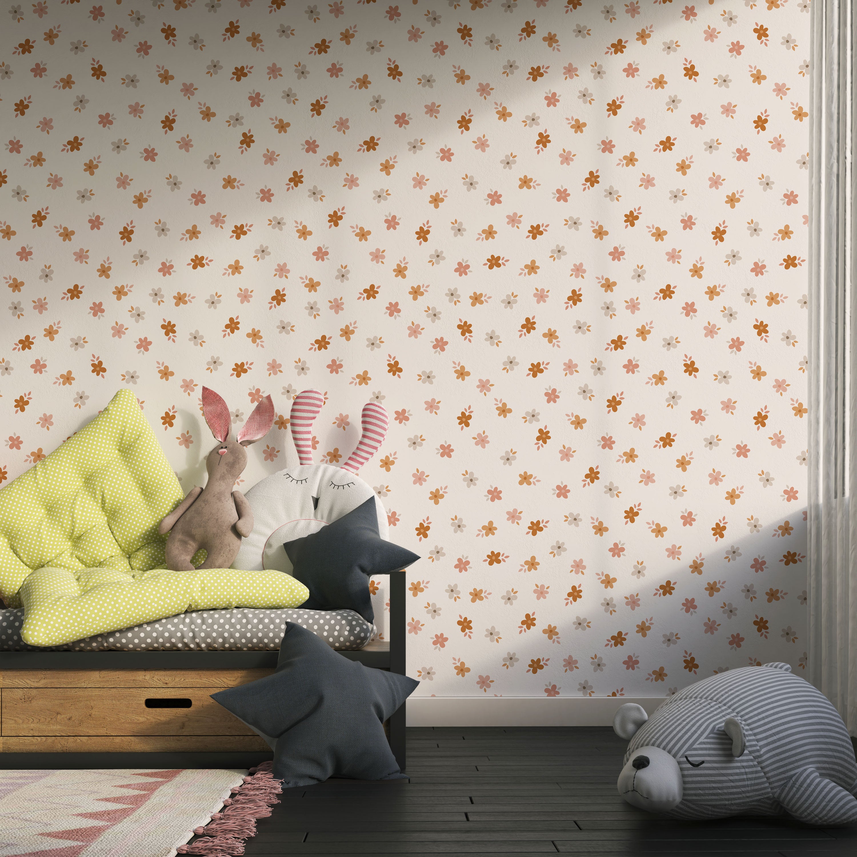 Kids and Nursery Flower Wallpaper - Floral Whispers