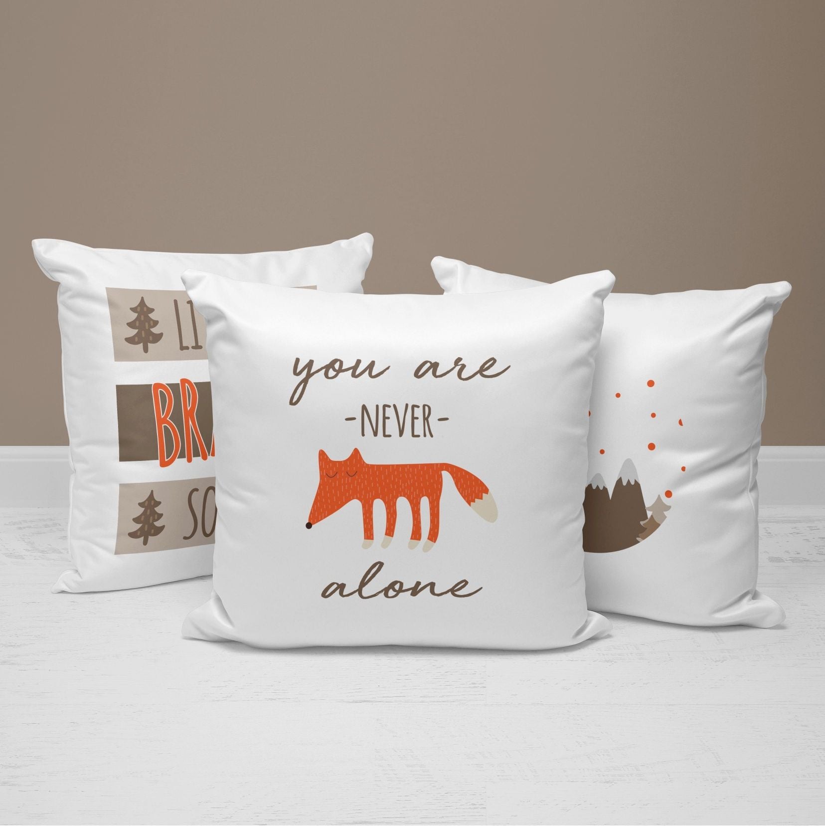 Fox Throw Pillows | Set of 3 | Brave Little Soul | For Nurseries & Kid's Rooms