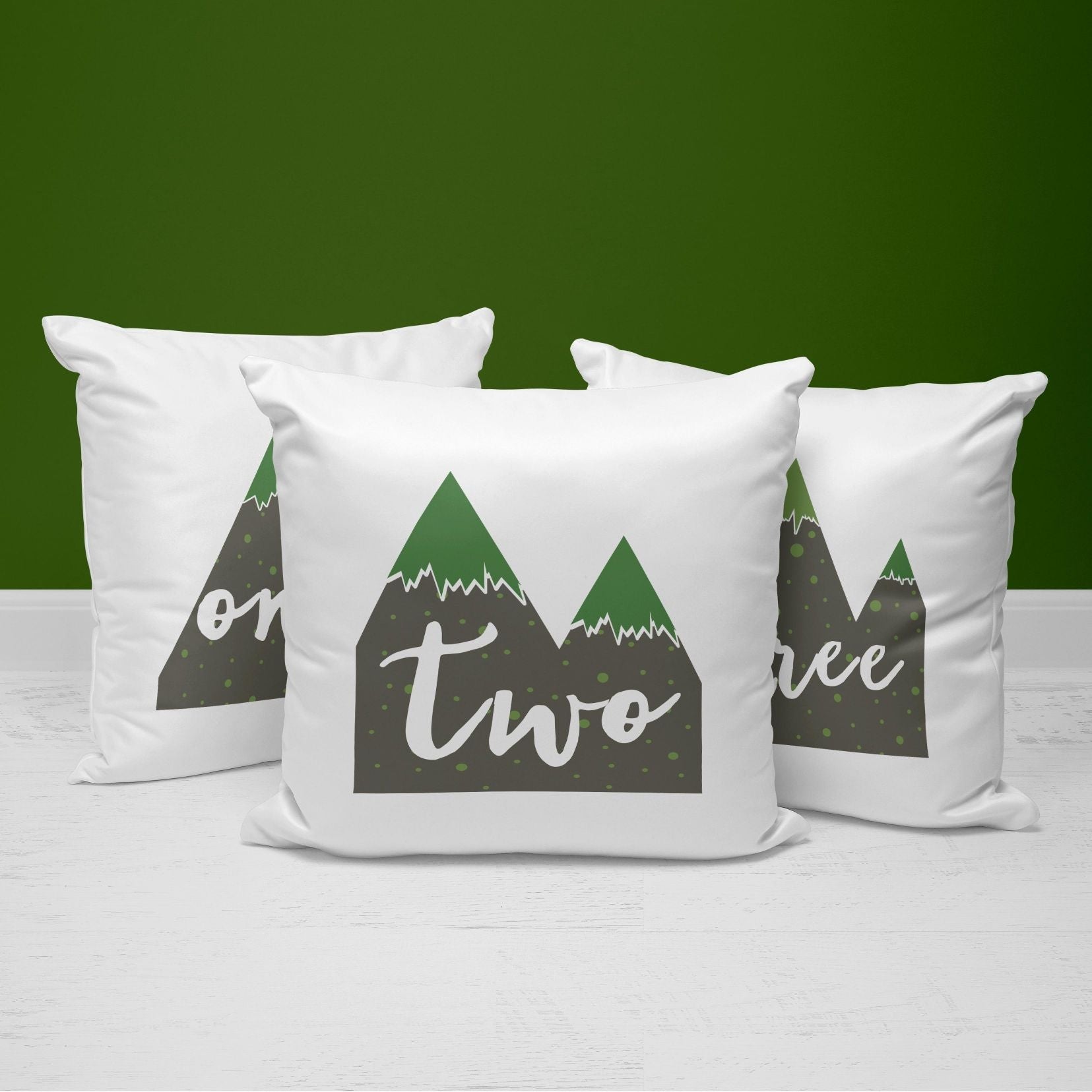 Mountain Throw Pillows | Set of 3 | Count With Me | For Nurseries & Kid's Rooms