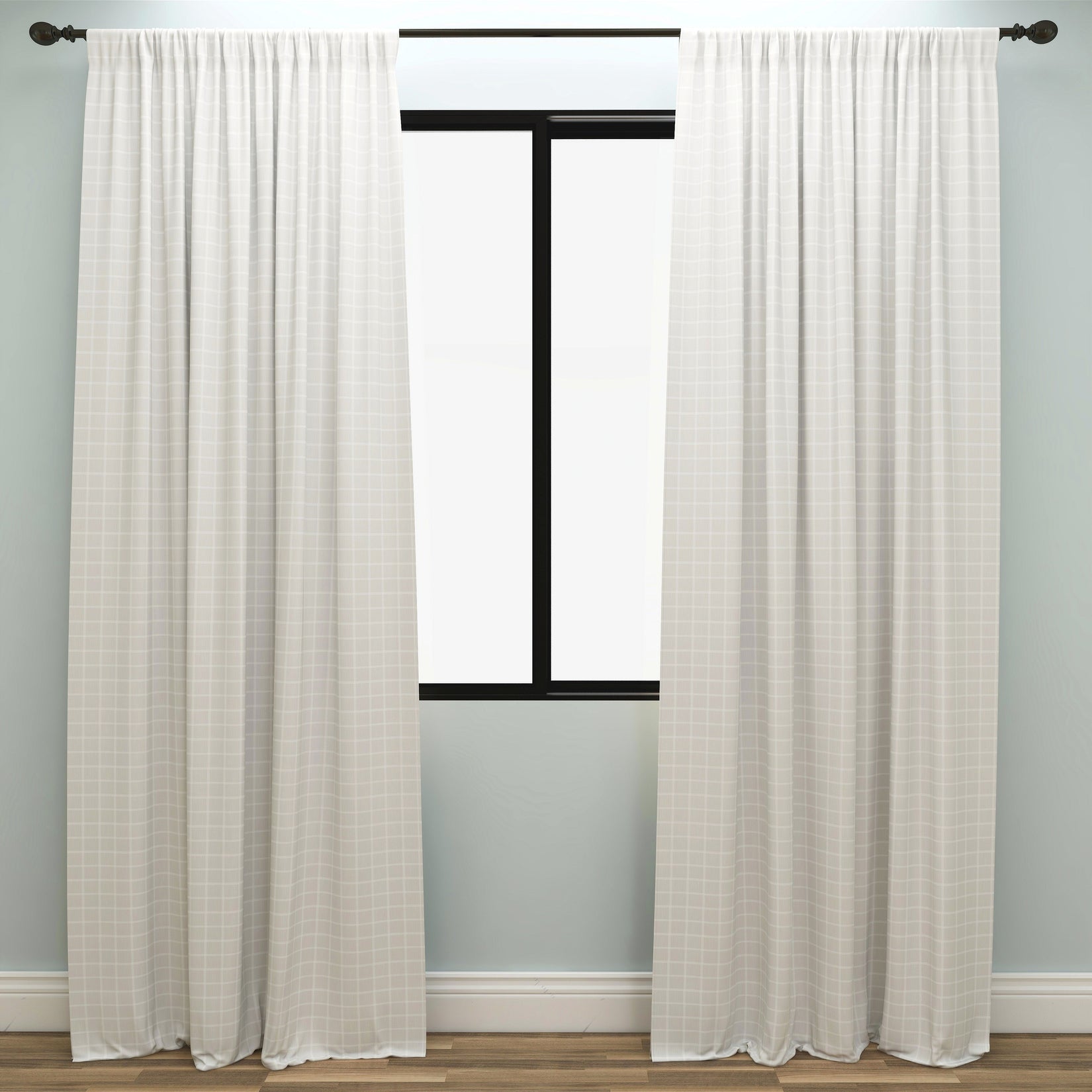 Abbot French Gray Slub Kids Curtains