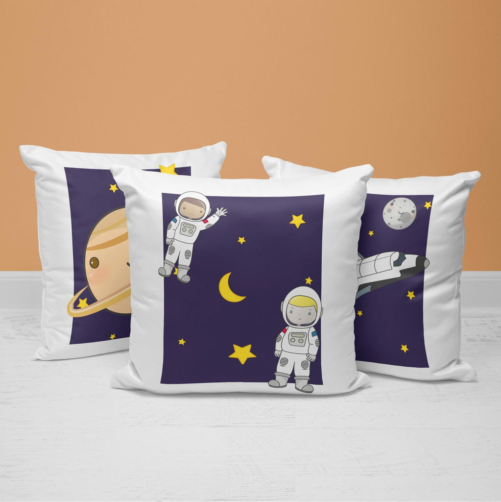 Space Throw Pillows | Set of 3 | Collection: Space Chronicles | For Nurseries & Kid's Rooms