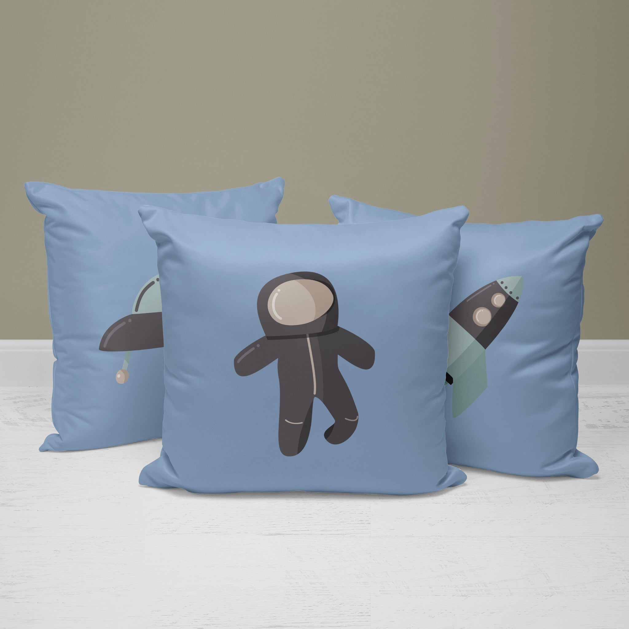 Astronaut Throw Pillows | Set of 3 | Collection: Launch to Space | For Nurseries & Kid's Rooms