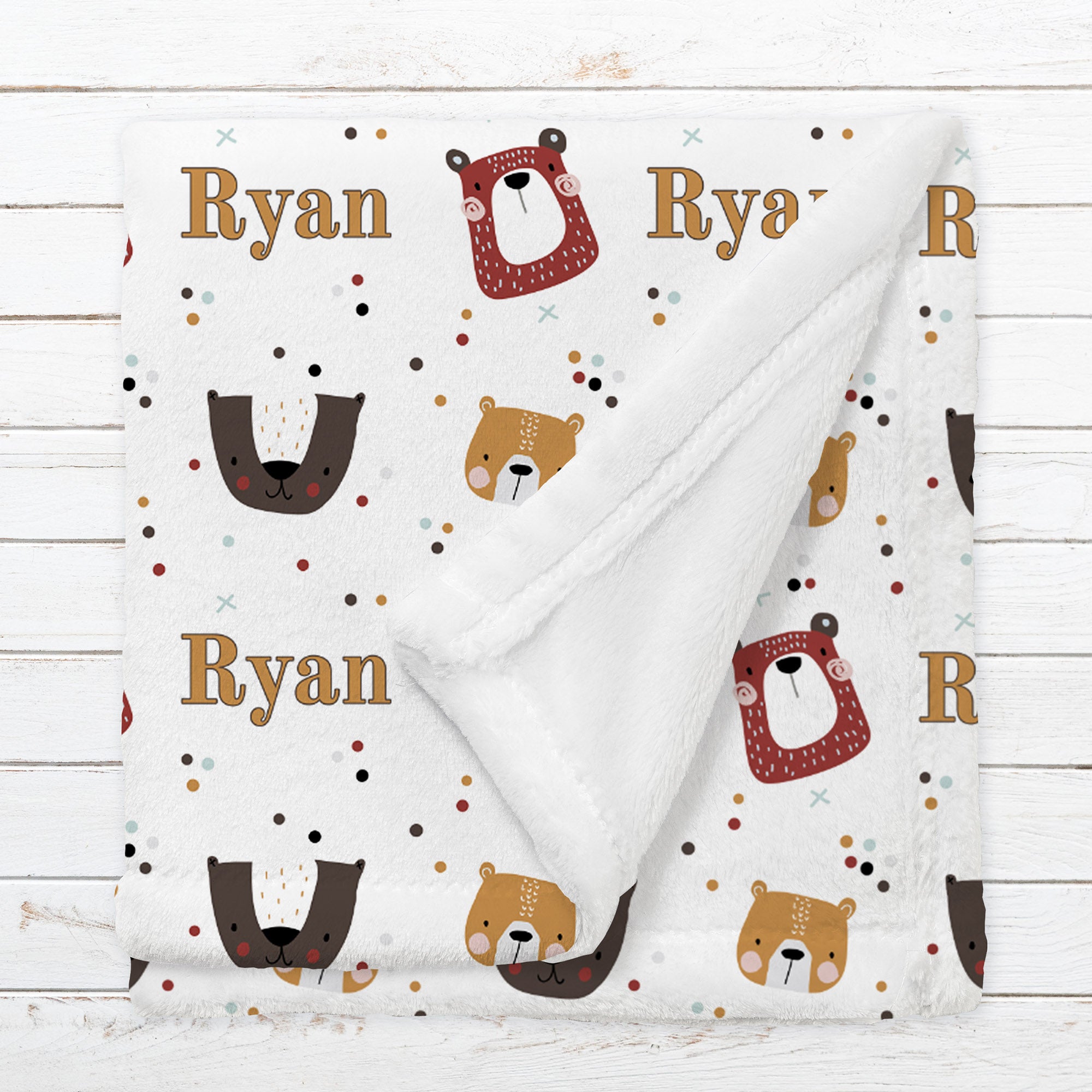 Personalized Bear Blanket for Babies, Toddlers and Kids - Bear-y Cute