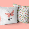 Personalized Butterfly Throw Pillows | Set of 2 | Collection: Field of Beauty | For Nurseries & Kid's Rooms