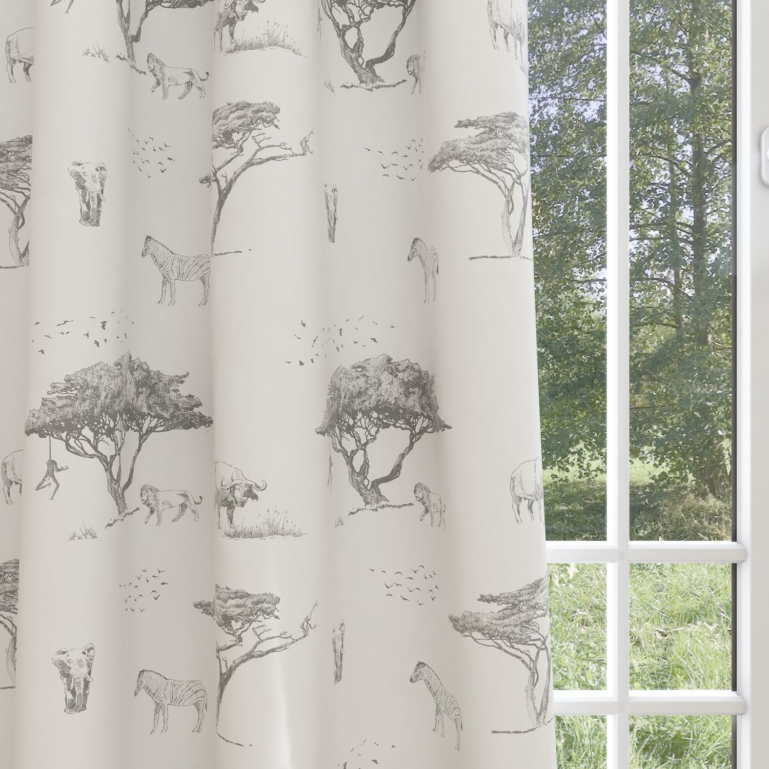 Animals Kids & Nursery Blackout Curtains - Black and White Safari