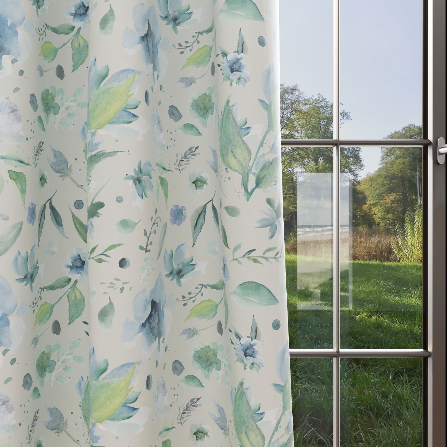 Floral Kids & Nursery Blackout Curtains - Blue Poppies