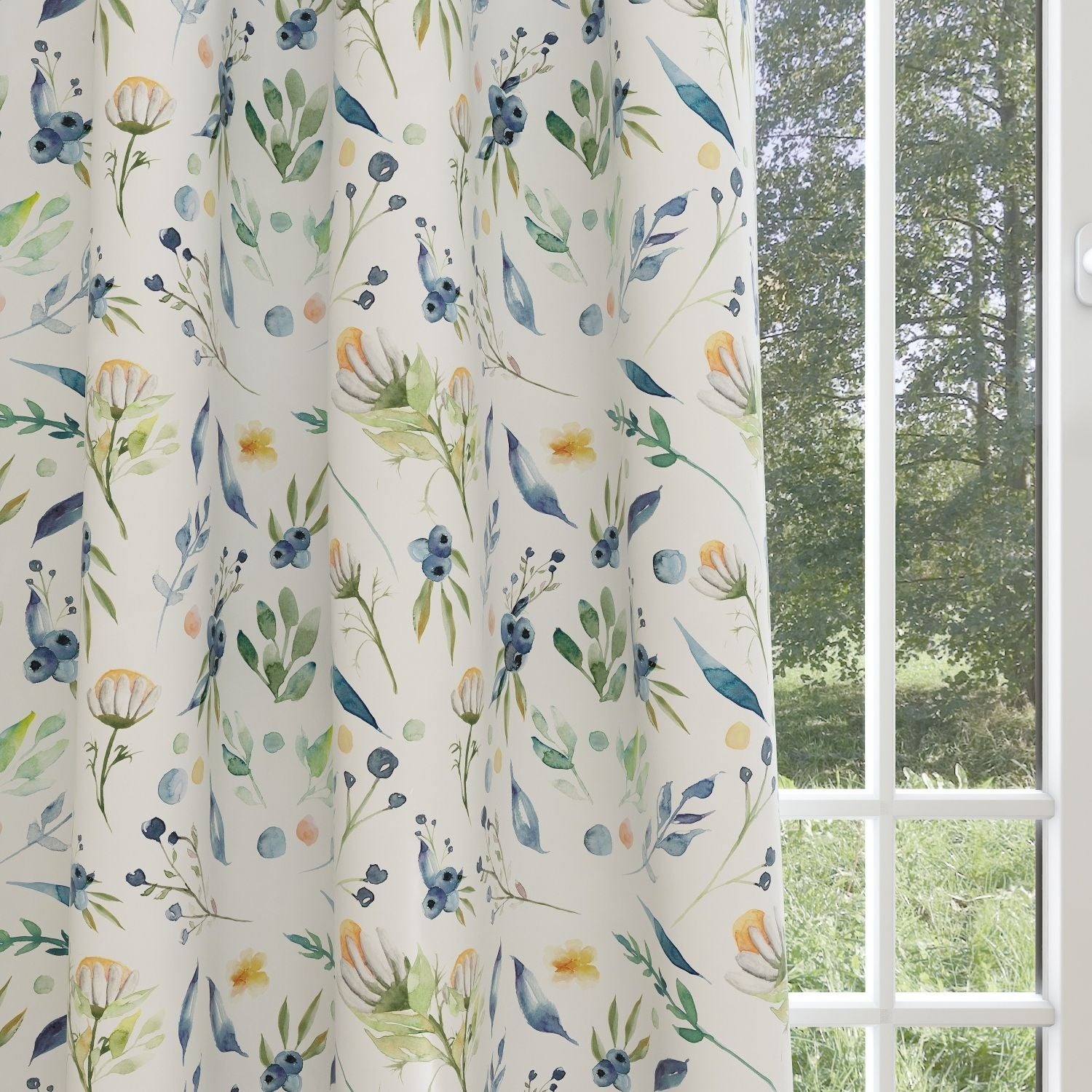 Floral Kids & Nursery Blackout Curtains - Blueberries in Cream