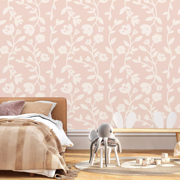 Floral Themed Wallpaper - Blushing Petals